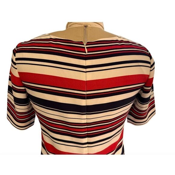 Preston & York Red/White/Blue Stripe Shift Dress Sz. 8 Summer America Office - Picture 4 of 8